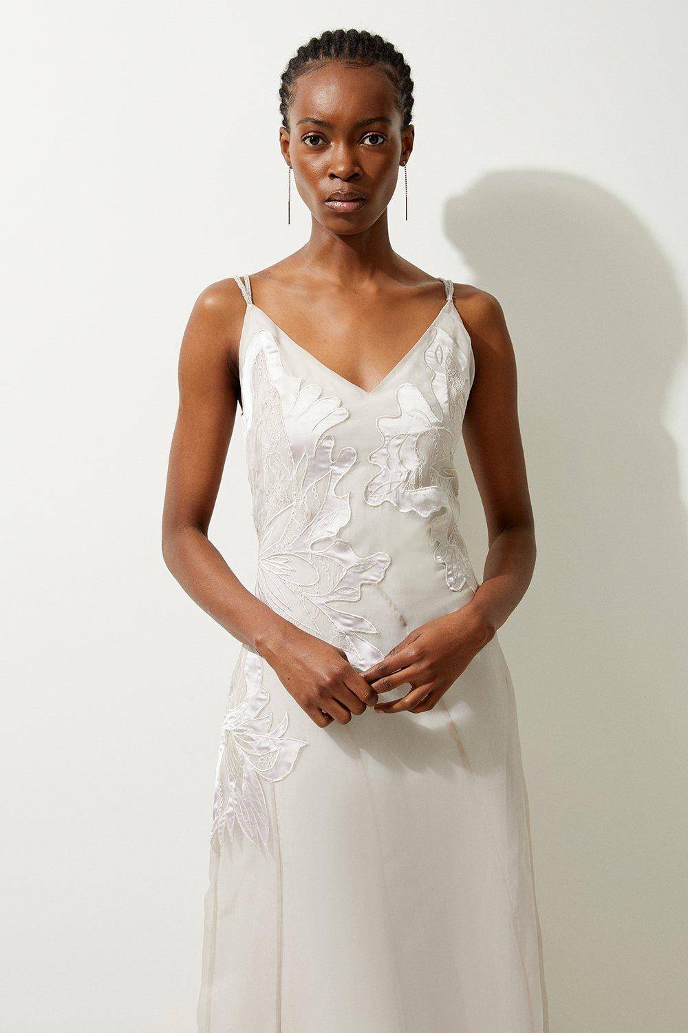 KarenMillen Robe Maxi Tissée à Appliqué Satiné