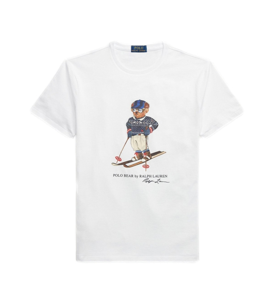 Camiseta Ralph Lauren Custom Slim Fit Branca de Malha Jersey