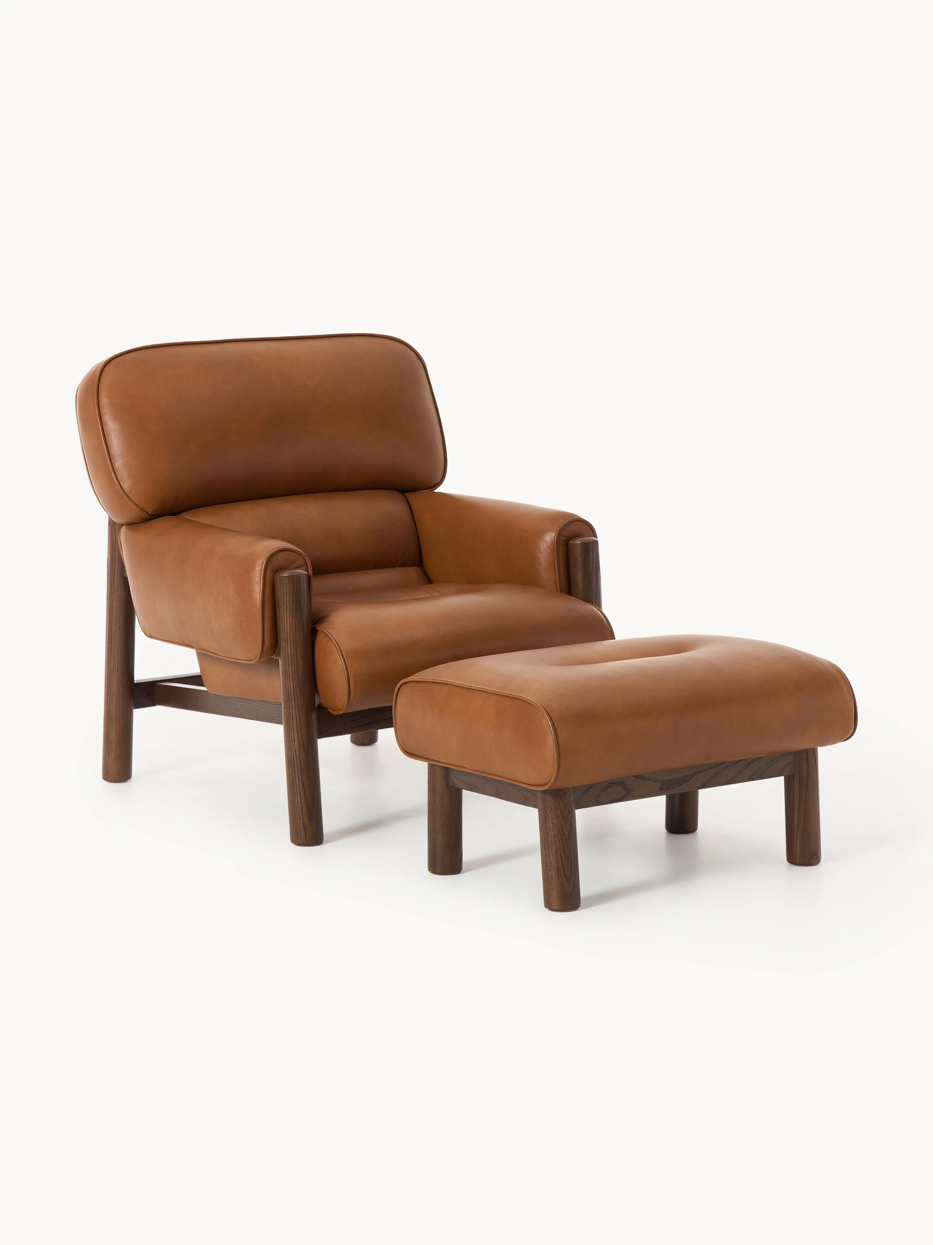 Leren loungefauteuil Calum