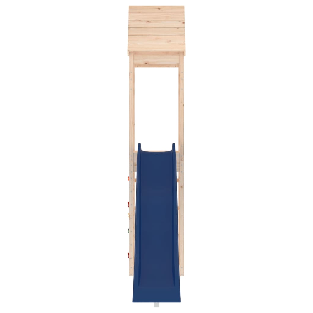 Aire de jeux d'extérieur balançoires toboggan portiques robuste jeux jardin bois 55 x 281 x 264 cm de pin massif