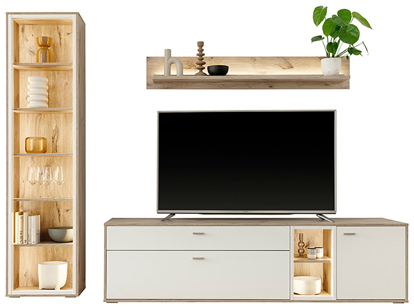 MCA furniture Wohnwand »SANTERNO« Komplett-Set, 3-teilg, 3 Stk. tlg.