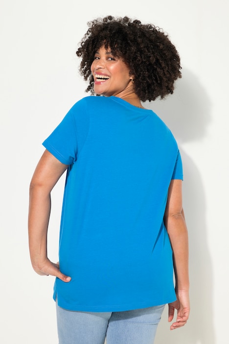 T-Shirt, Neon-Stern, Rundhals, Halbarm