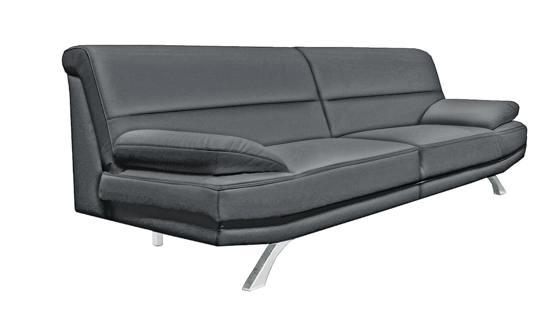 3-Sitzer Bruno Lederlook Anthrazit ca. 230 x 83 x 94 cm