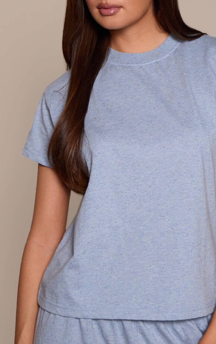 Bleu Layette Ensemble Coordonné T-shirt Moucheté