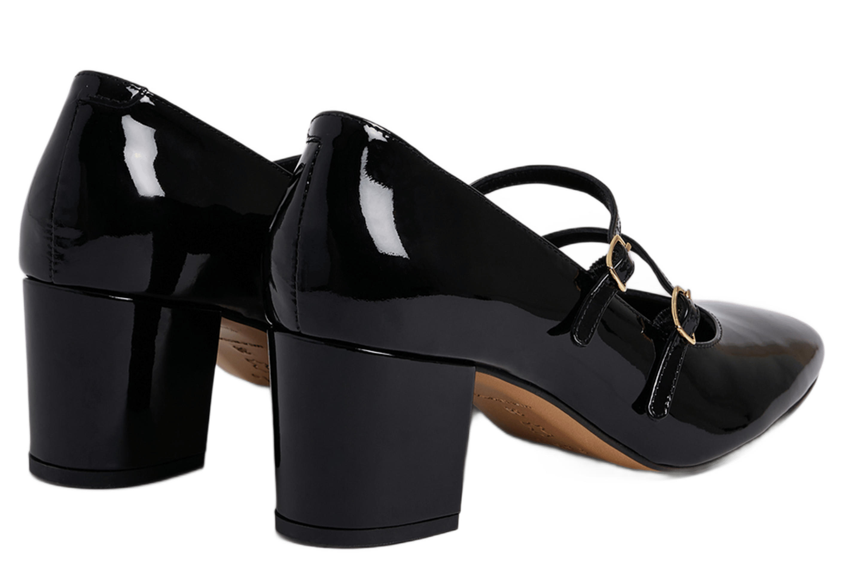 ORIANE - Babies à talons en cuir | Noir