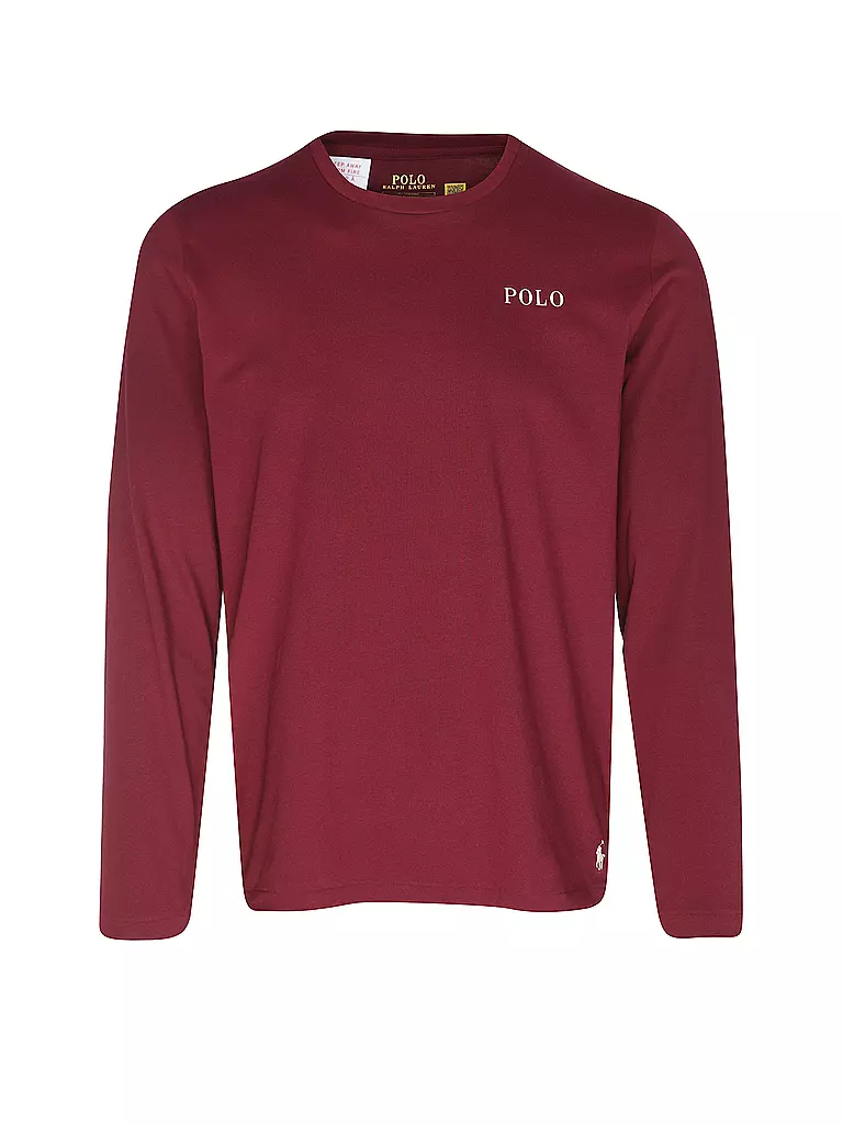 POLO RALPH LAUREN Pyjama Langarmshirt dunkelrot
