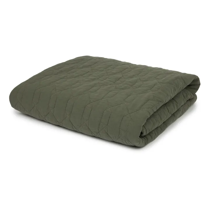 Nobodinoz Couverture matelassée Wabi-Sabi | Vert kaki