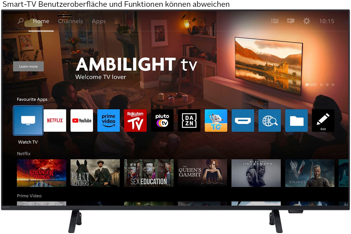 Philips LED-Fernseher »43PUS8349/12« 108 cm/43 Smart-TV WLAN, Dolby Atmos Sound, Ambilight (3-seitig)