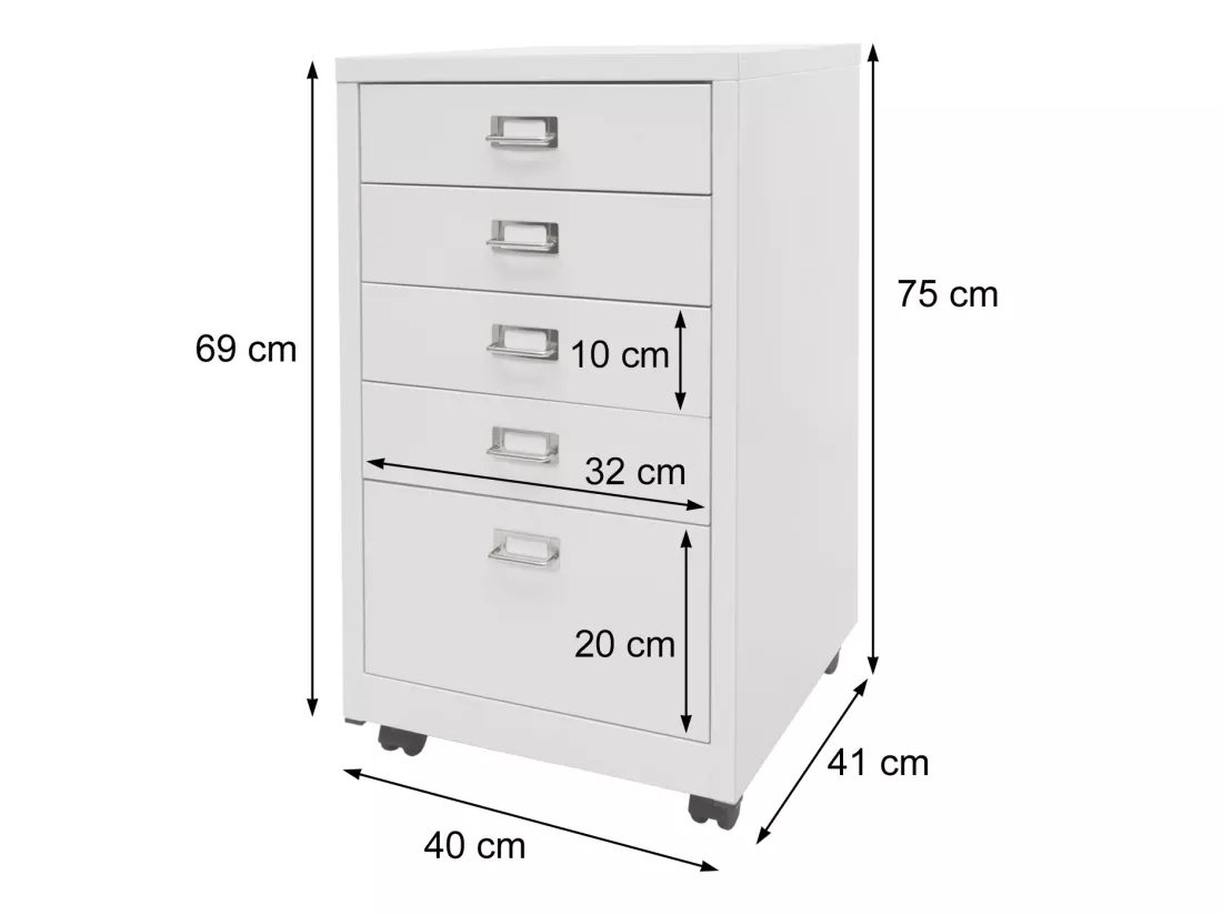 Caisson à roulettes MCW-L49, rouge