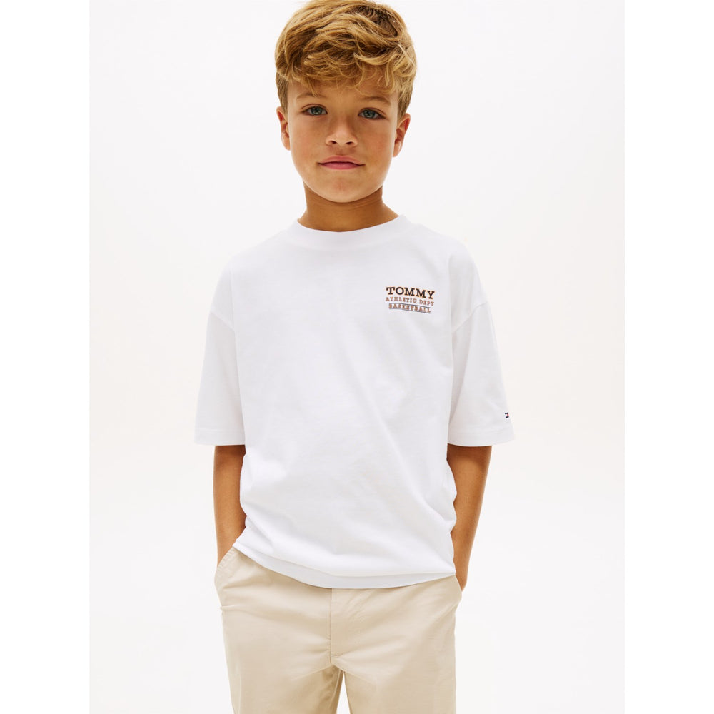 Køb Tommy Hilfiger White Basketball Graphic T-Shirt