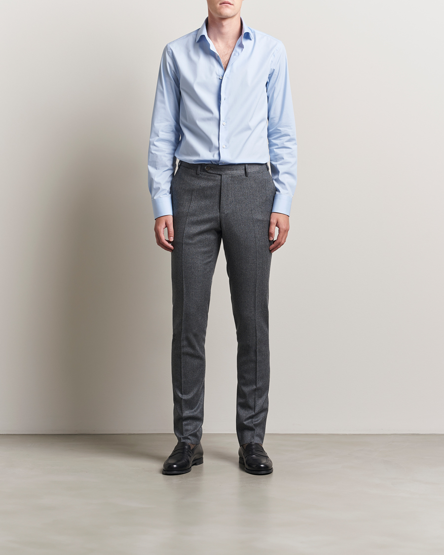 Canali Slim Fit Cotton/Stretch Shirt Light Blue
