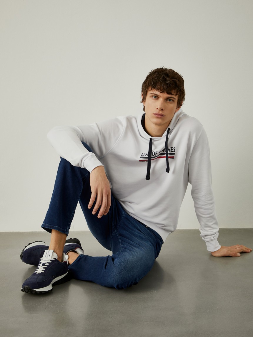 Sweatshirt de algodão com capuz