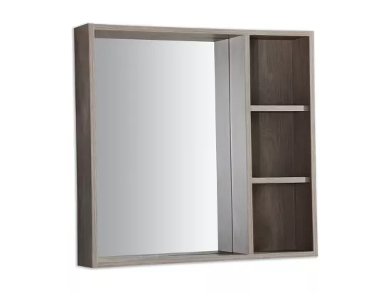 Miroir avec rangement 80 cm chêne gris Aquanoma