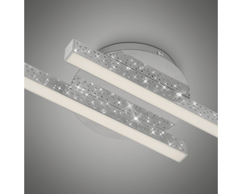 LED plafondlamp 2x6W 2x600 lm 3000K 14x60 cm Rey chroom + glitter effect