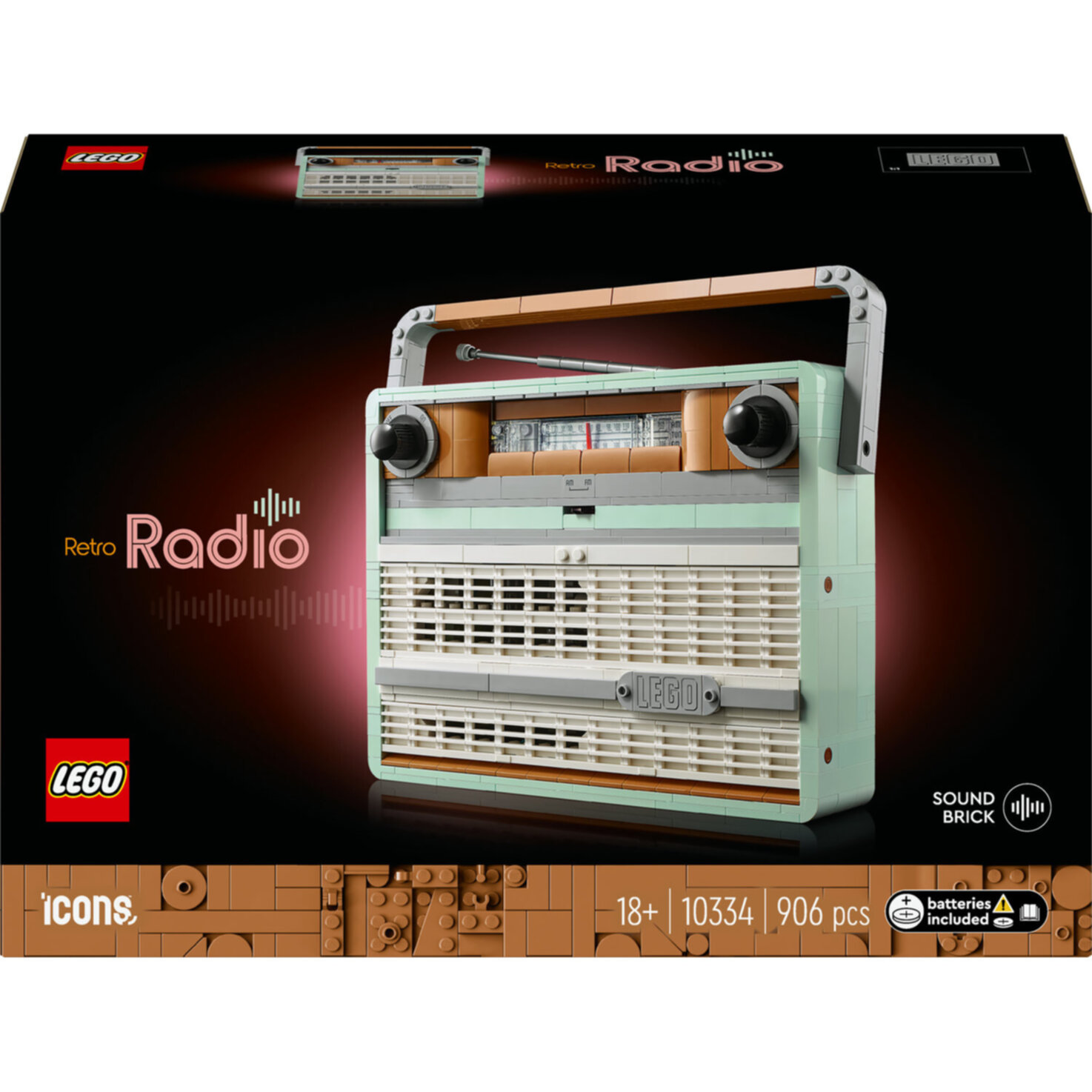 LEGO® Icons Retro Radio Music Home Decor Building Set 10334