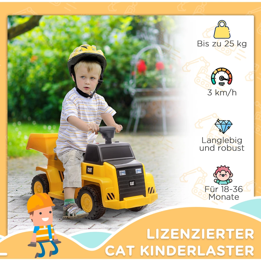 HOMCOM Elektro Kindertraktor mit Kipplaster gelb
