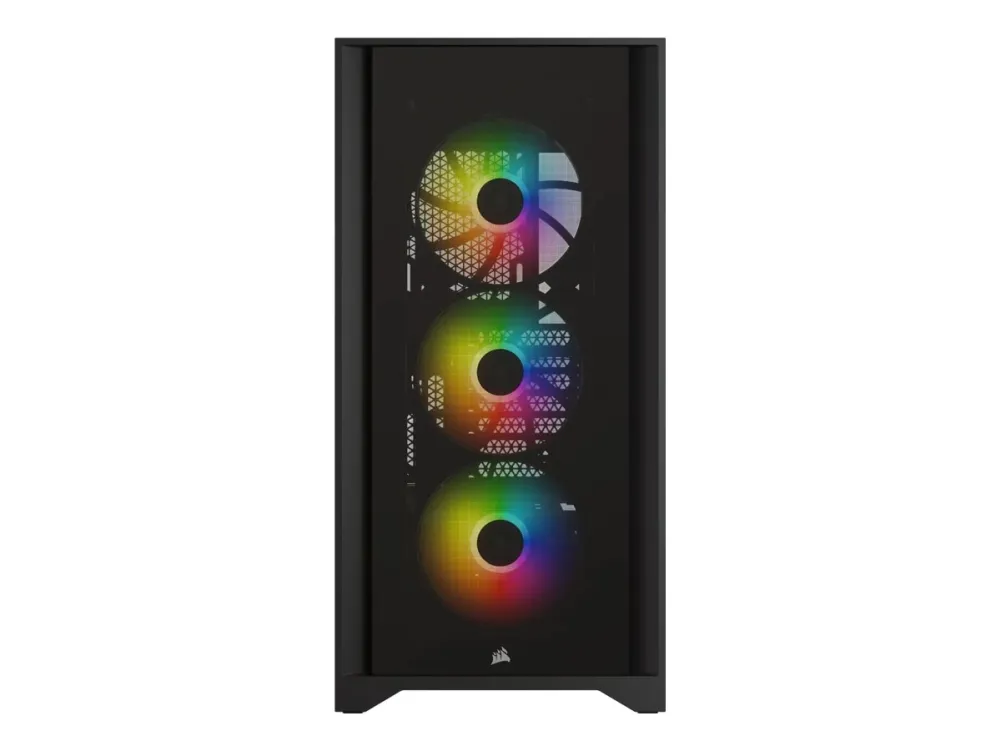 CORSAIR | iCUE 4000X RGB – Miditower - ATX - ingen strømforsyning - Sort - USB/Lyd