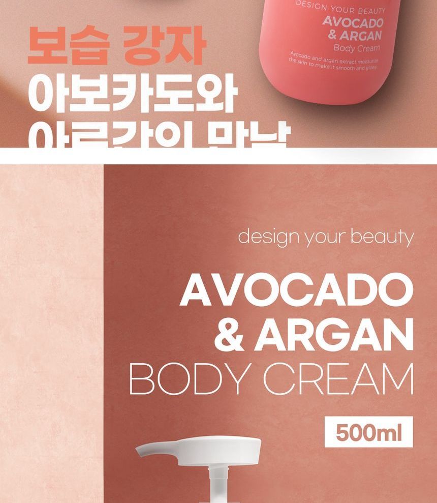 Mooie huid - Avocado & Argan Body Cream Pump
