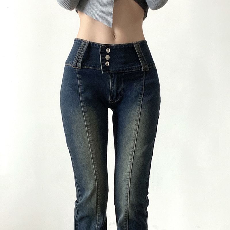 Sosana - Skinny-fit bootcut jeans met hoge taille