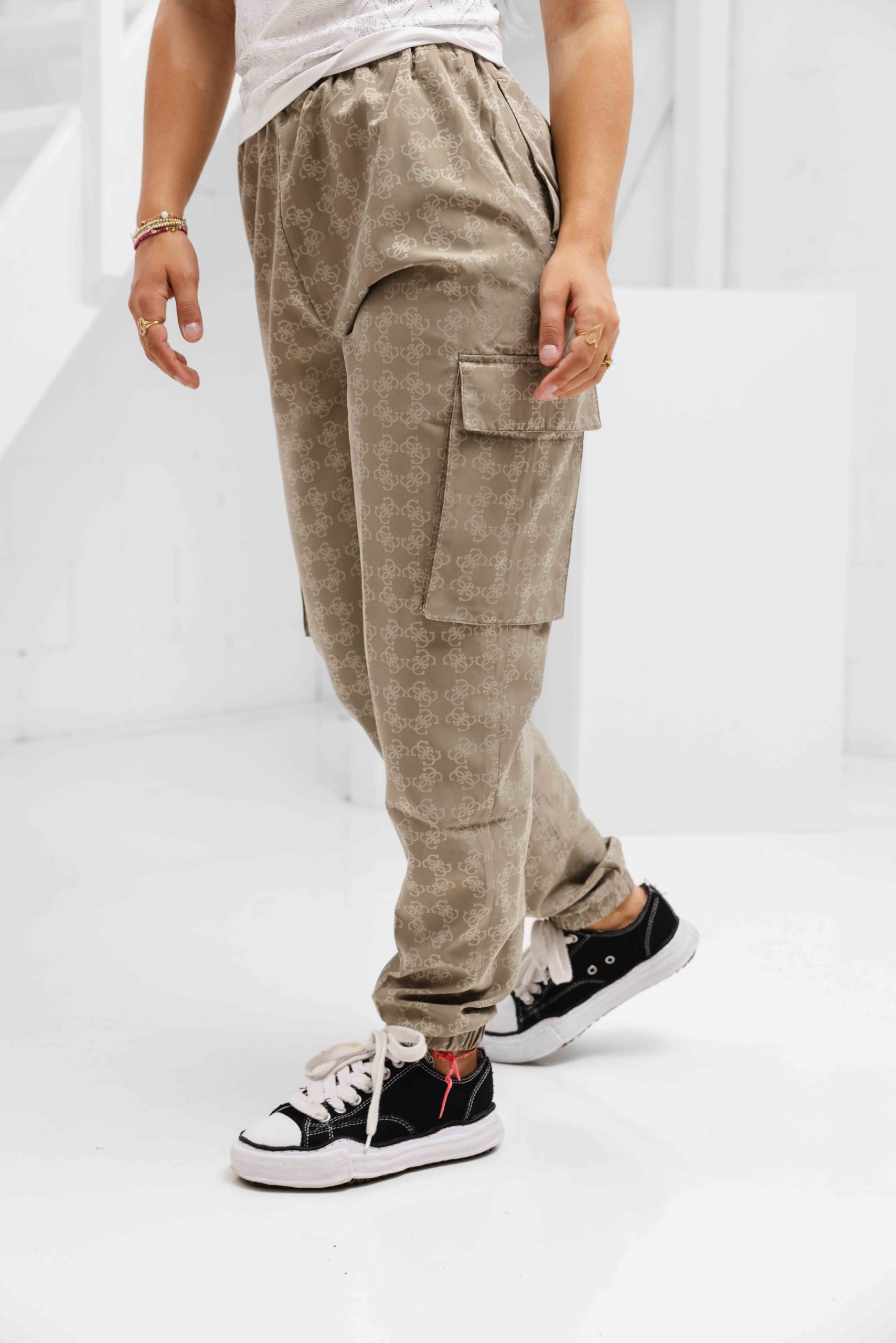 Guess 4G-Logo Cargo Broek Dames Groen
