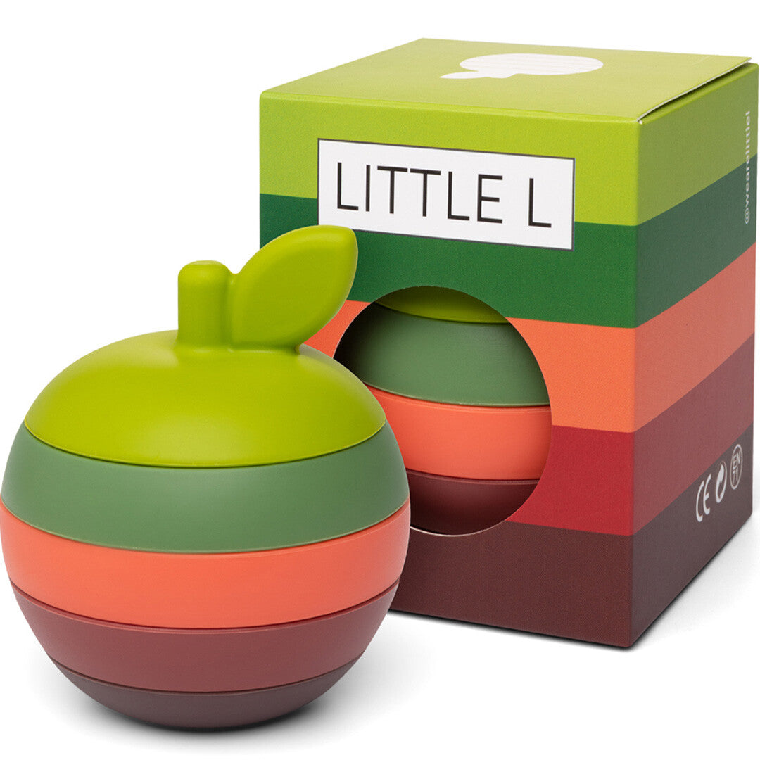 Little l stapeltoren appel - greens and reds