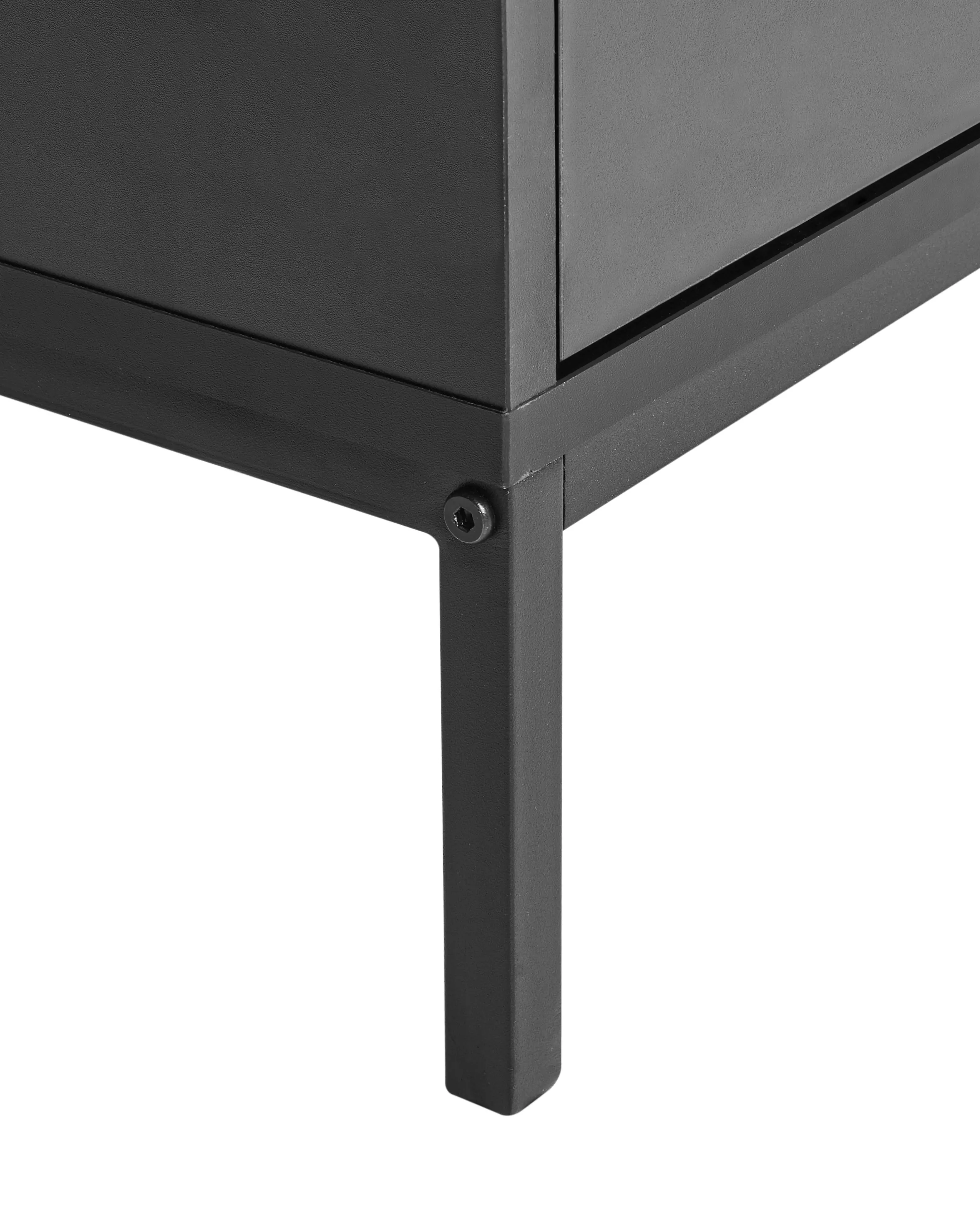 Dressoir met glazen deuren LANGFORD 137 cm Zwart