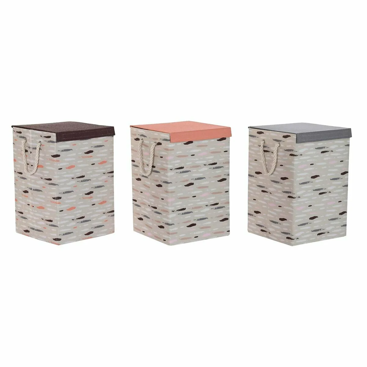 DKD Home Decor Panier à linge - Gris/Orange