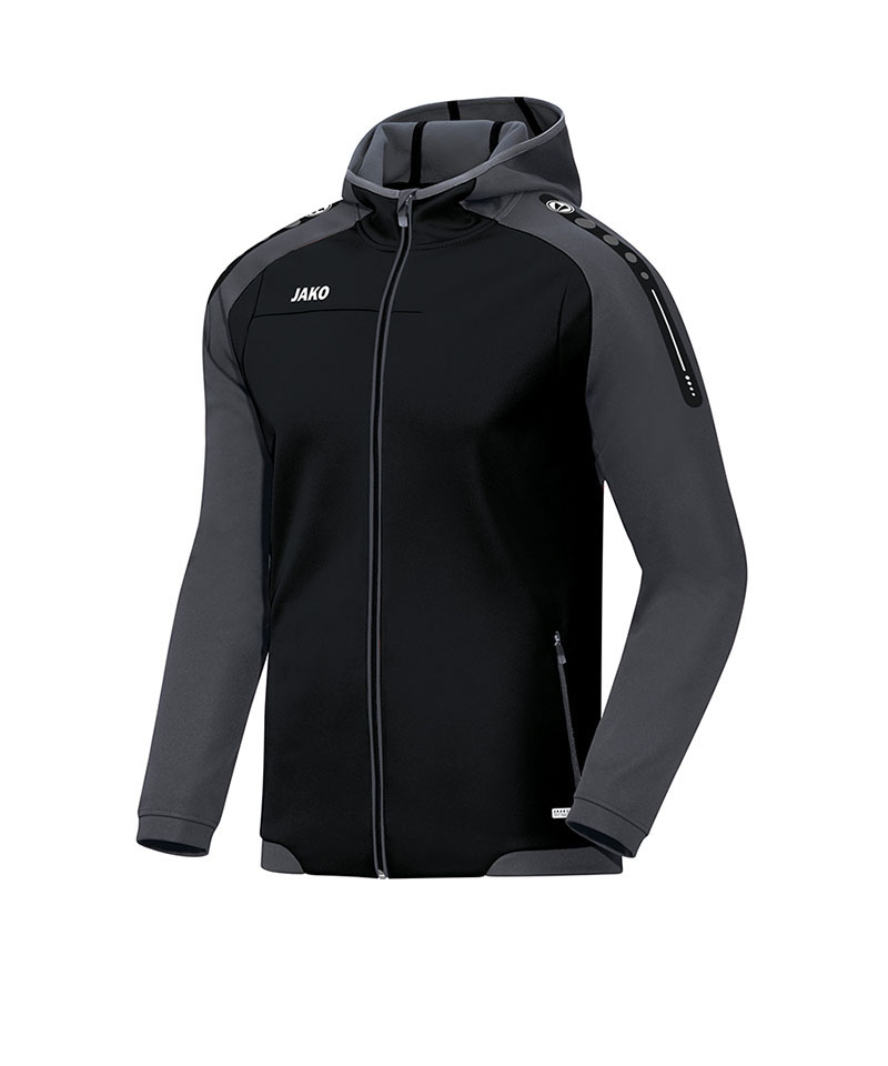 JAKO Champ Kapuzenjacke Kids Schwarz Grau F21