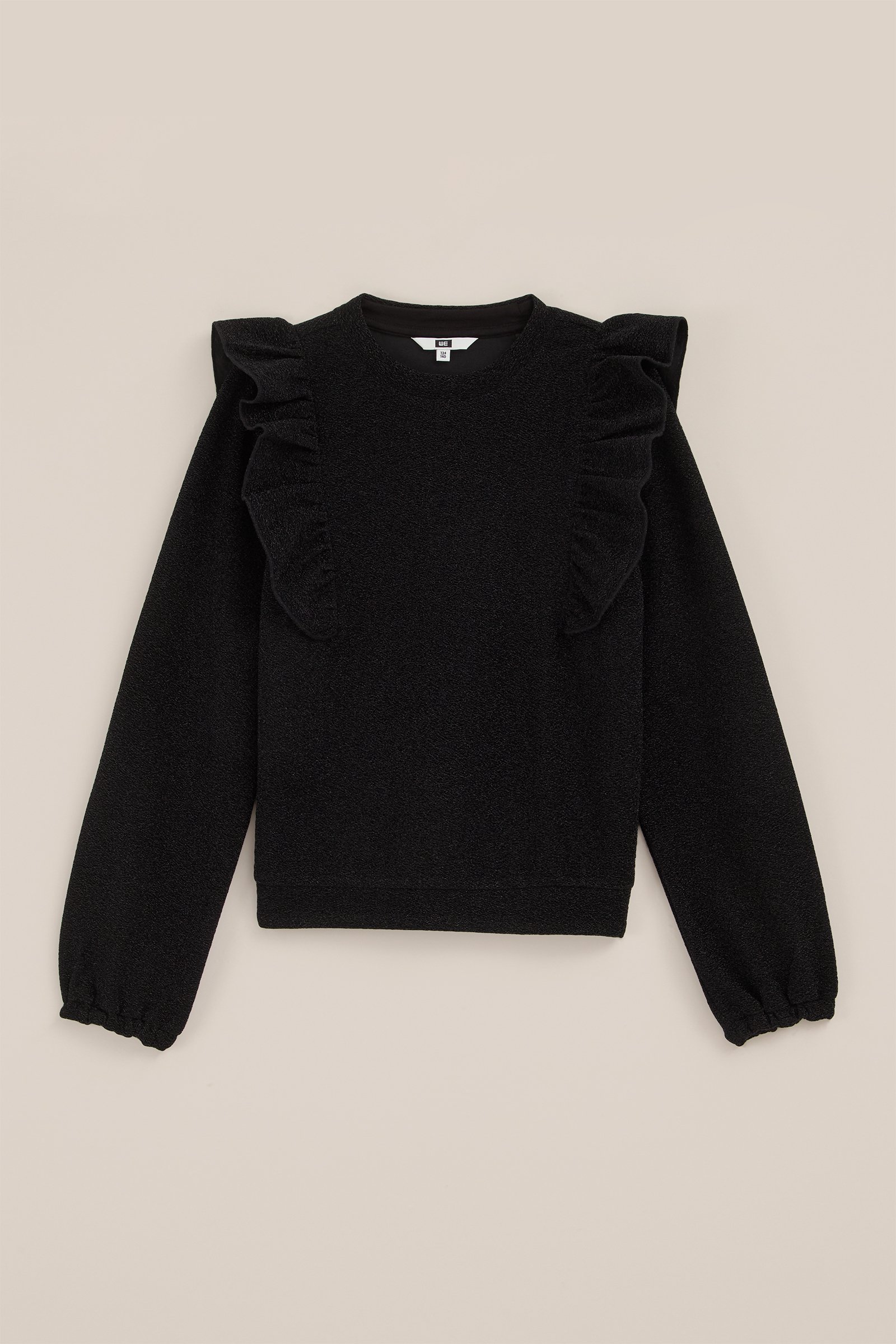 Meisjes sweater met glittergaren WE Fashion Zwart