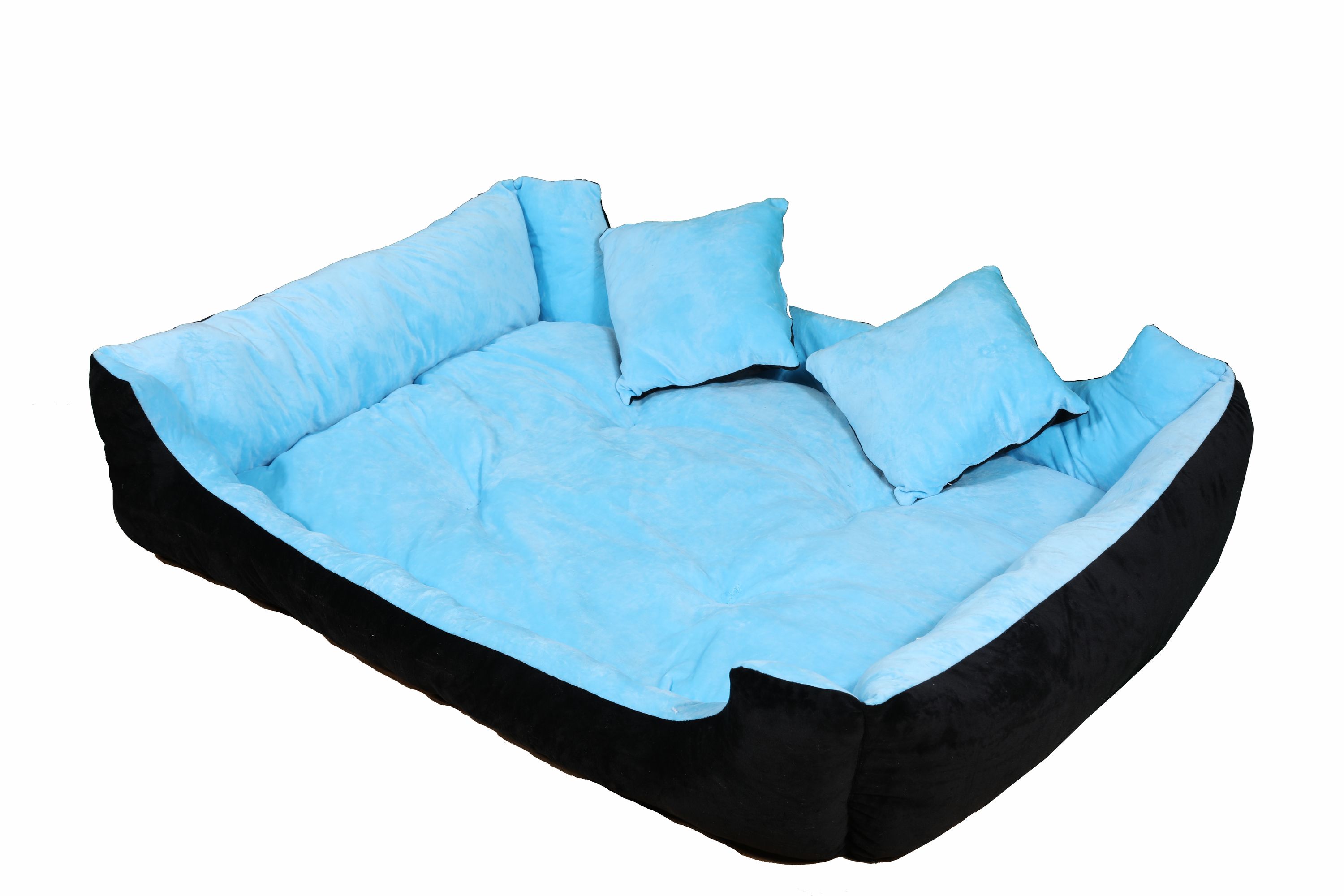 Hundebett SCHNUFFEL blau/schwarz