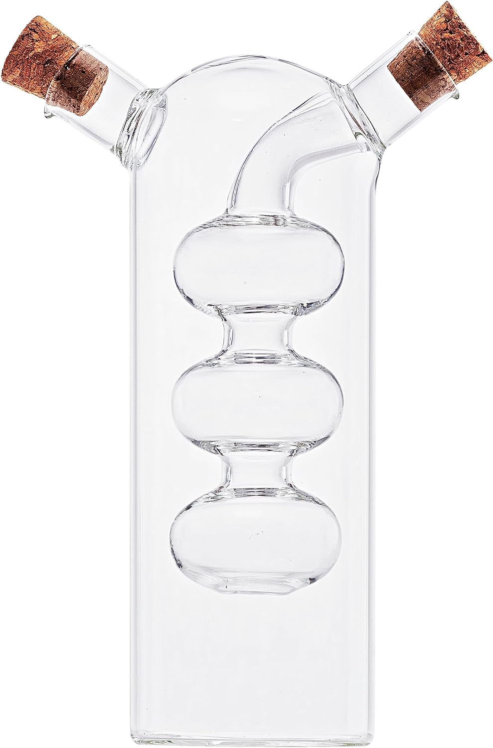 (300ml/60ml) 2in1 Öl- und Essig Glas Flasche Olivenöl Spender Küchen Dosierer inkl. Korken - Transparent
