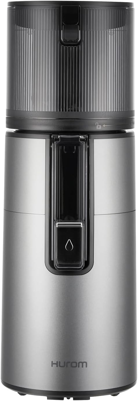 Hurom H400 Slow Juicer | Entsafter Gemüse & Obst | 2L Mega Hopper | Leiser Motor | BPA-frei | 15 Jahre Garantie | Einfache Reinigung | Hochwertige Saftpresse| Grau