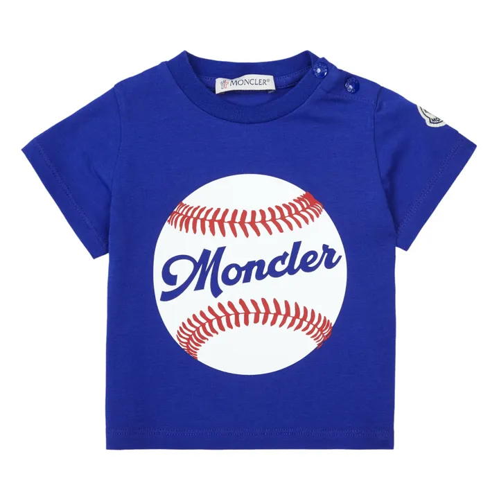 Moncler T-shirt Baseball | Bleu indigo