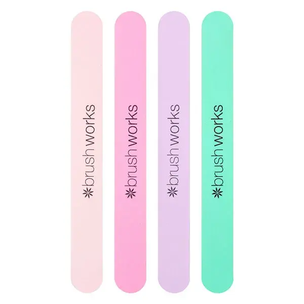 Brushworks Lot de 4 de limes à ongles pastel