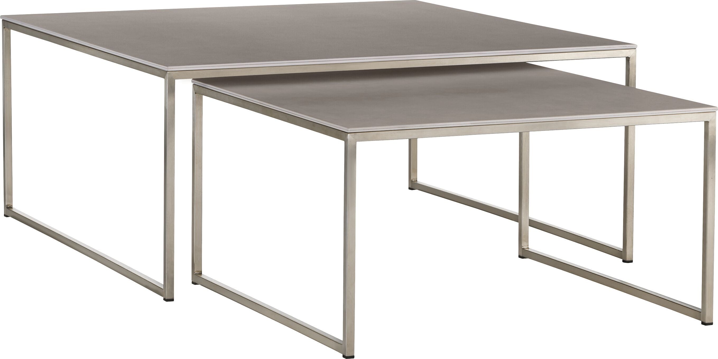 AVEA Salontisch - Beton hell / Edelstahl / B: 65.0 cm x T: 65.0 cm x H: 35.6 cm