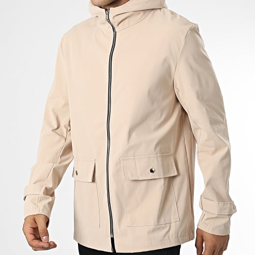 Veste Zippée Capuche Beige