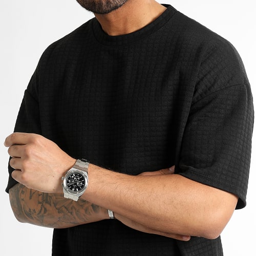Tee Shirt Texturé Square Large 0170 Noir