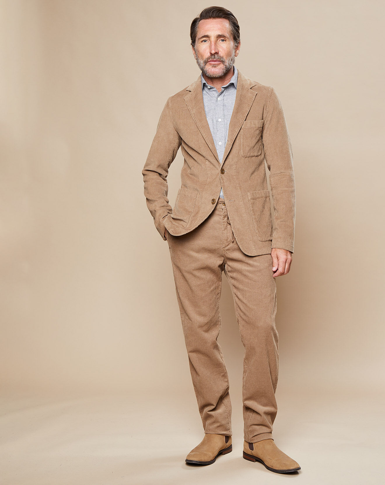 Hartford Veste en Velours côtelé Jonny beige