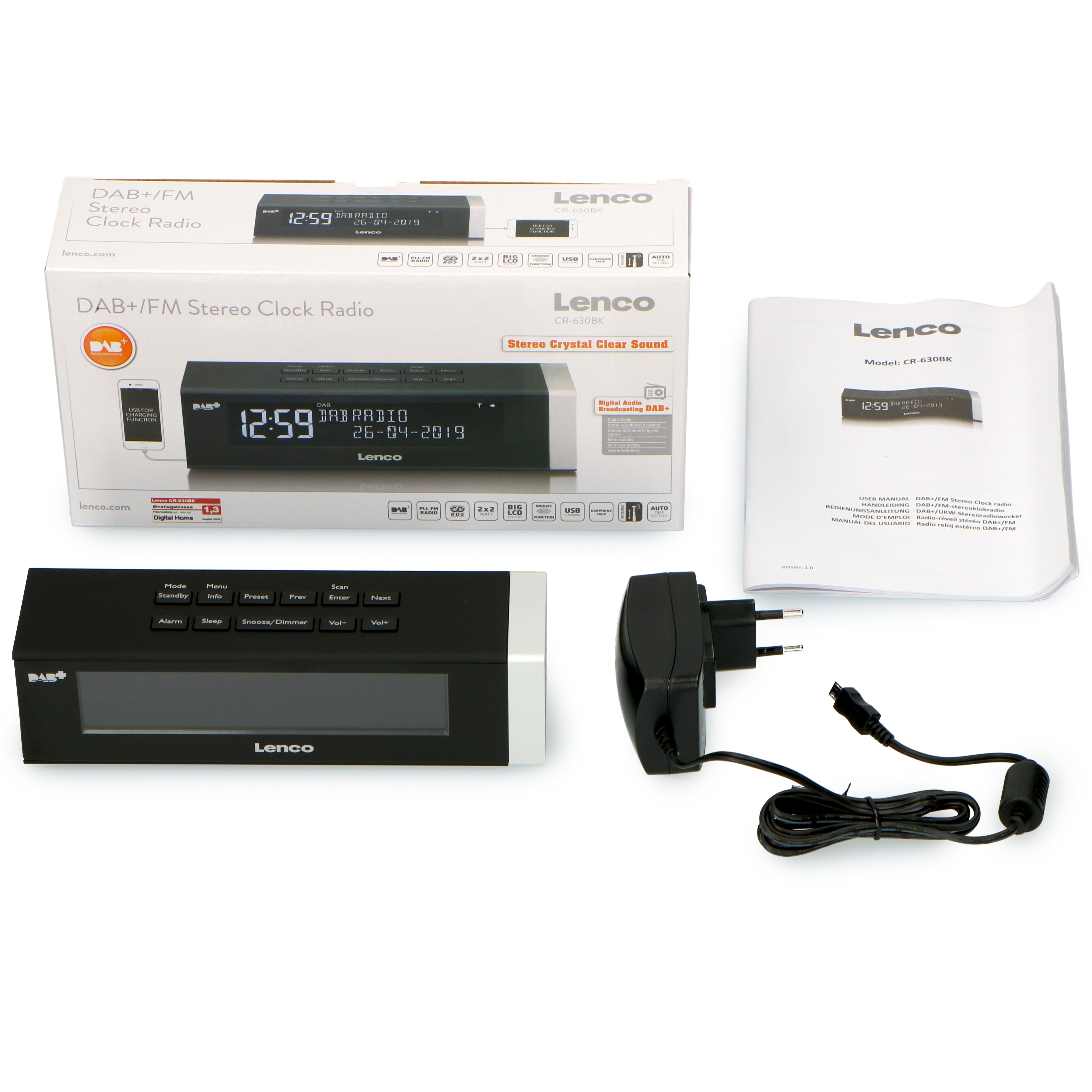 Lenco CR-630BK - Stereo DAB+/FM Radiowecker