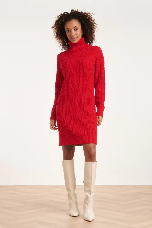Smashed Lemon Lilah gebreide jurk in rood