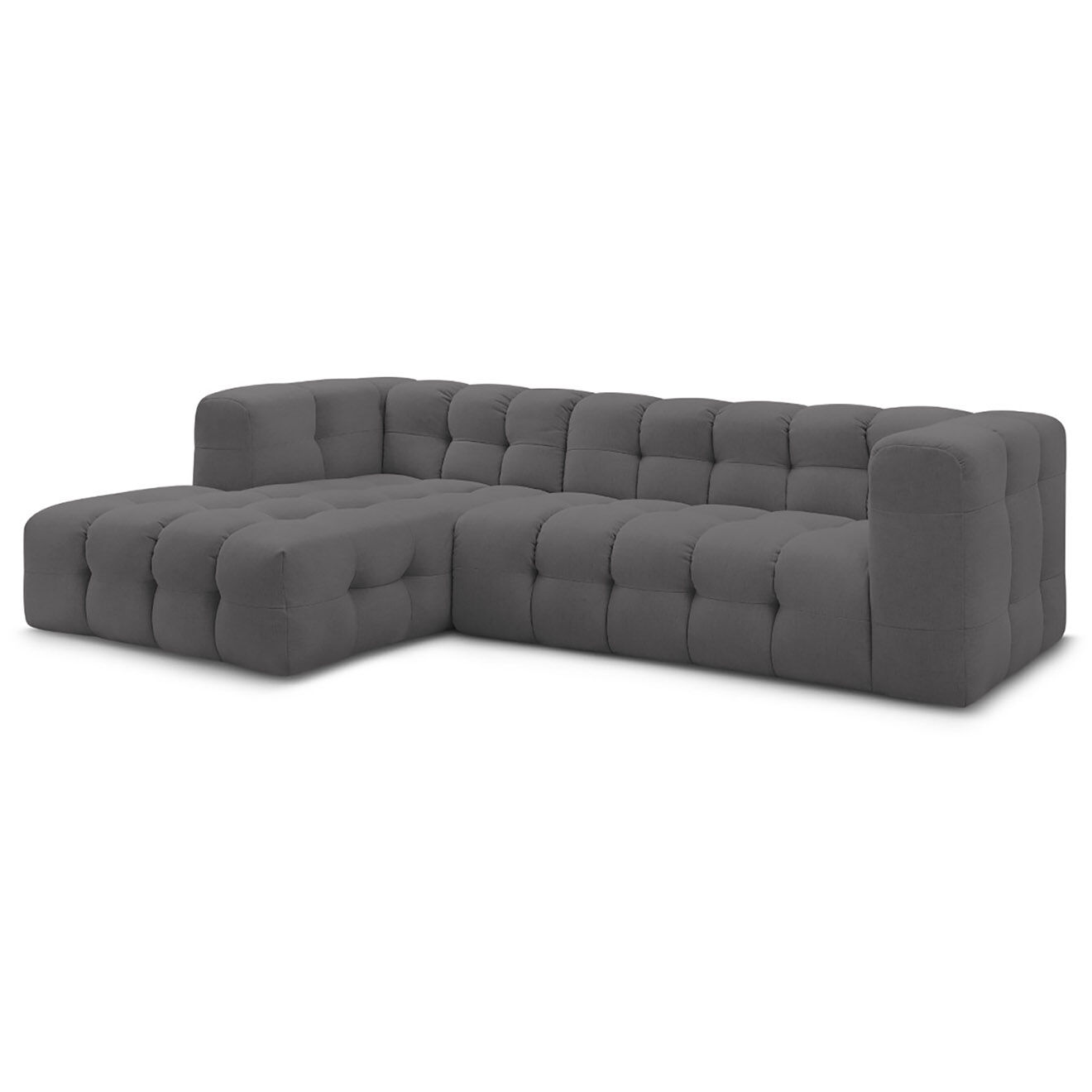 Bobochic Canapé d'angle gauche cloud gris foncé - 288x184x75 cm