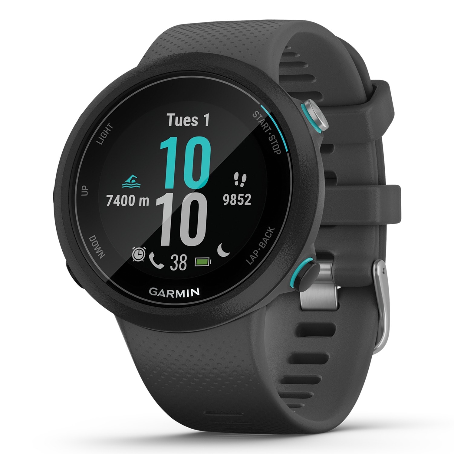 Montre intelligente Garmin Swim 2 avec compteur à pas, moniteur de fréquence cardiaque et GPS activés GRM0224700