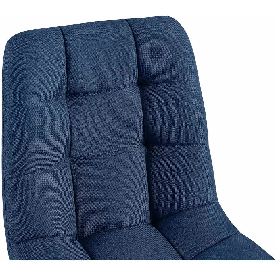 CLP Set van 4 Eetkamerstoel Antibes zwart Frame - Stof - blauw