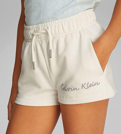 Calvin Klein Shorts - Skript-Logo - Tofu White
