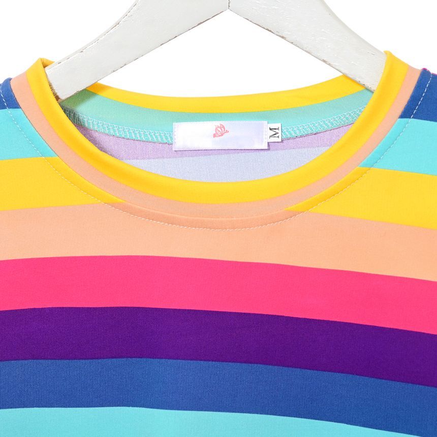 Edise - T-shirt met korte mouwen en regenboogstrepen