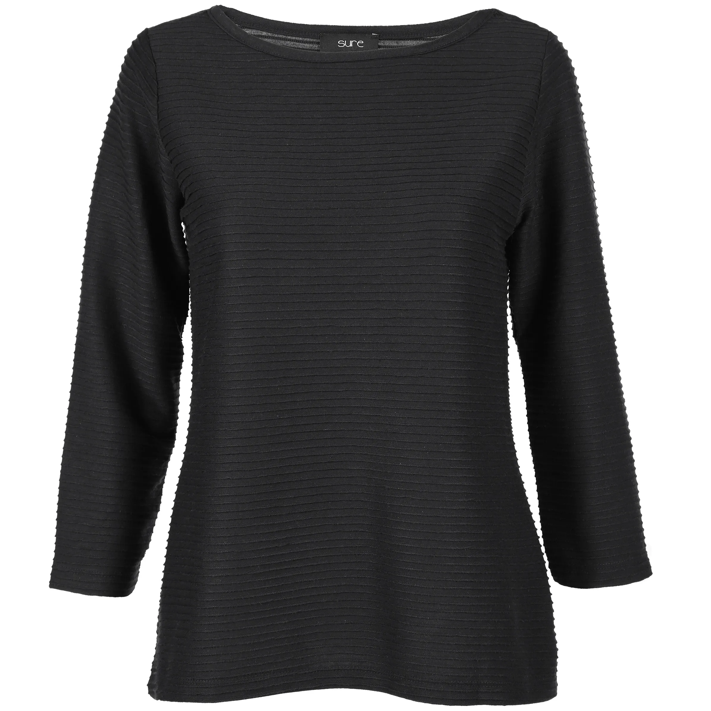 Damen Shirt in Ottoman Rib mit 3/4 Arm