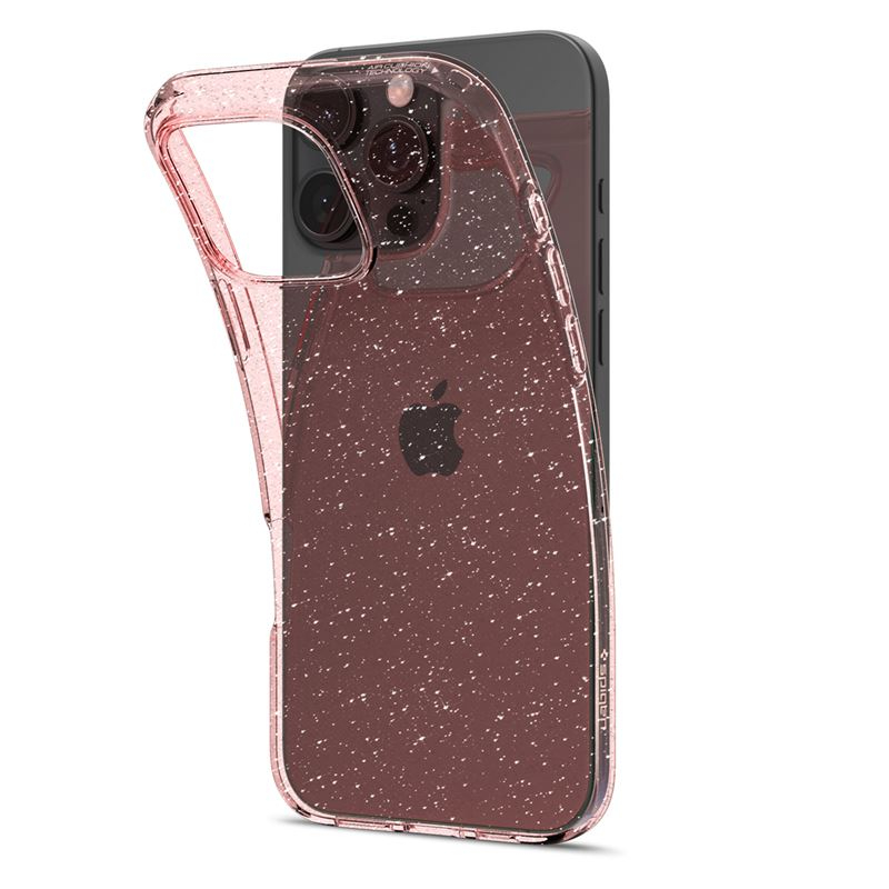 iPhone 16 Pro Liquid Crystal Glitter Case Gummi Hülle (ACS08114) - Rose Quartz