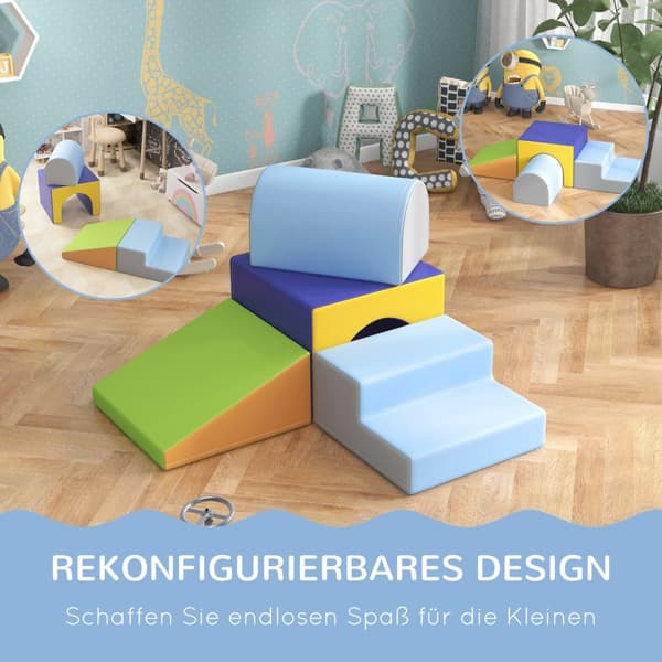 Myke byggeklosser Sett med 4 skumbyggeklosser Gigantiske byggeklosser Byggeleker Skumklosser for 1-3 år gamle barn Kunstskinn EPE