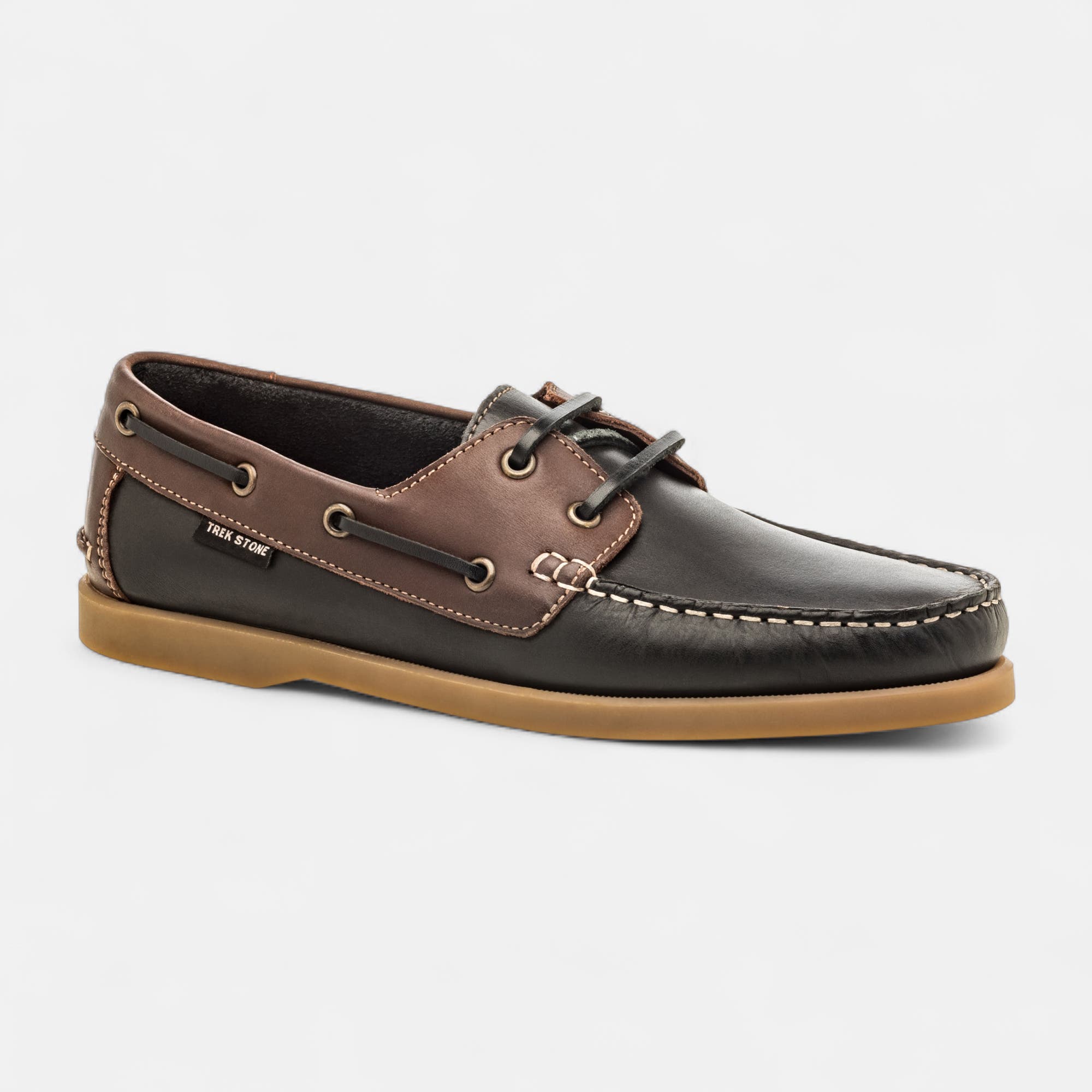 Chaussures bateau Homme en cuir noir