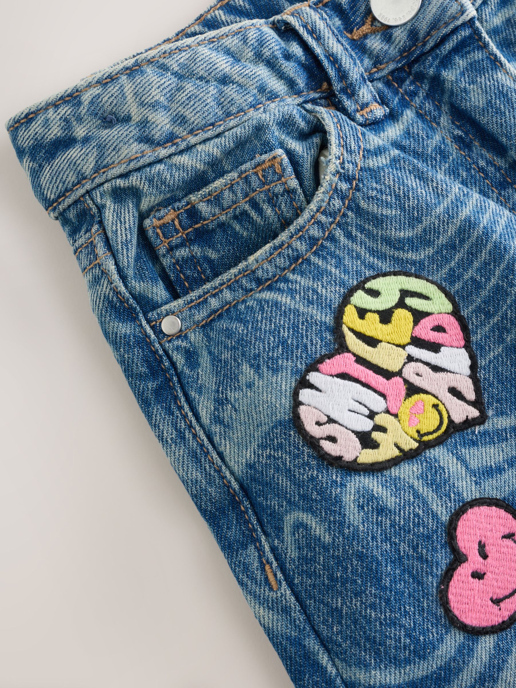 Normaal blauw - SmileyWorld® jeans met wijde pijpen (3-16jr)
